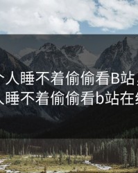 晚上一个人睡不着偷偷看B站，晚上一个人睡不着偷偷看b站在线看