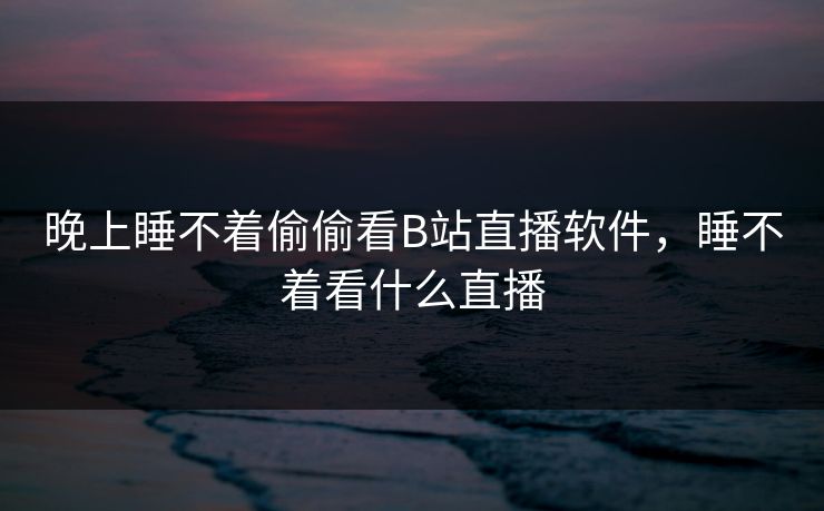 晚上睡不着偷偷看B站直播软件，睡不着看什么直播